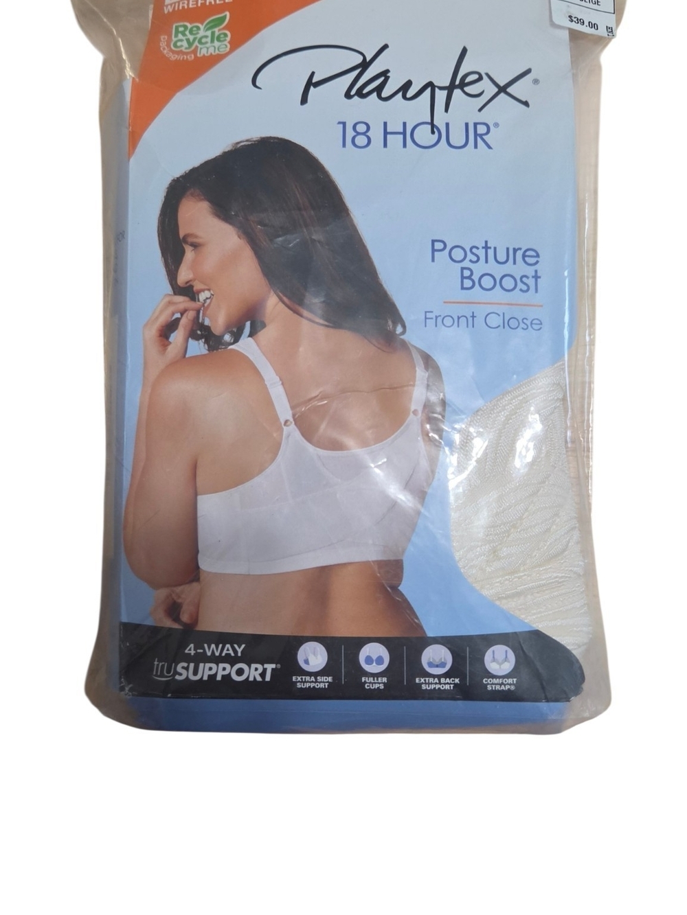 Playtex 18 Hour Posture Boost Front Close Bra in White